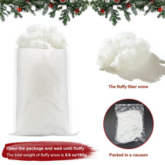 Christmas Fake Snow Decor, Fluffy Fiber Artificial Snow Indoor White Fakes Snow Decoration for Christmas Tree Flocking Village Crafts Winter Wonderland Nativity Xmas Display Decoration, 3Bags