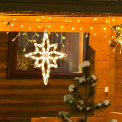 18" 50 Lighted Bethlehem Star Christmas Light Window Sculpture Decoration