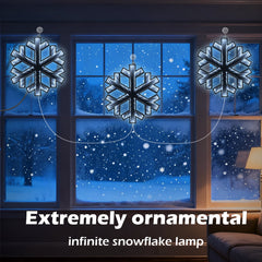 Beatineon Christmas Light Up Wall Decor, 3D Infinity Mirror Snowflake LED Lights for Winter Wonderland Bedroom Living Room