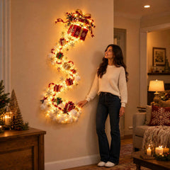 FeiBiQiuBi Christmas Magic Trail Wall Light, Glowing Christmas Wall Decor with Illuminated Holiday Story Scene, Lighted Indoor Holiday Wall Decor