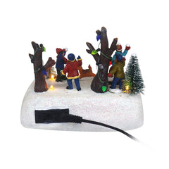 Christmas Village Tabletop Snowball fight Pre-lit Winter Snow Village Perfect addition to your Christmas Indoor Home Decorations Great Centerpiece For Your Collection