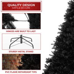 6FT Black Spruce Artificial Holiday Christmas Tree with Sturdy Metal Stand