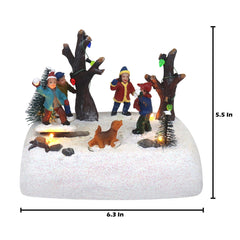 Christmas Village Tabletop Snowball fight Pre-lit Winter Snow Village Perfect addition to your Christmas Indoor Home Decorations Great Centerpiece For Your Collection