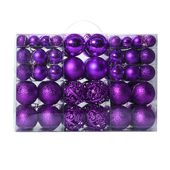 100pcs Shatterproof Christmas Balls - Plastic Ornaments for Christmas Tree Decoration, Party Festivities, Purple