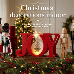  Joy Christmas Decor Christmas Decorations Indoor: Joy Sign with Timer, Holiday Decor Indoor (Red)