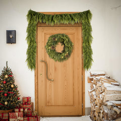 Joyooss 9ft Christmas Garland Norfolk Cypress Garland Real Touch Faux Greenery Cedar Garlands For Mantle,table,wall,christmas Decorations Indoor Outdoor