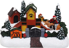 Christmas Dog Park Tabletop Display LED Lighted Christmas Village Perfect Addition to Your Christmas Indoor Decorations & Holiday Collections