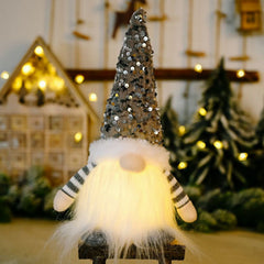 Christmas Decorations with LED Light,Christmas Plush,Lighted Handmade Swedish Tomte Indoor Christmas Decorations,Xmas Holiday Winter Party Tabletop Home Decor Gifts,12inch,3PCS