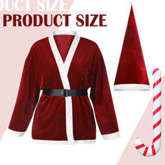 12 ft Giant Sized Skeleton Costume Set Christmas Santa Suit and Hat Inflatable Christmas Candy Cane for Garden Lawn Indoor Outdoor Props Decor (Skeleton Not Included)