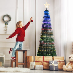  6.2 FT Pop-up Lighted Christmas Tree Pre-Lit Xmas Tree W/282 RGB LED Lights