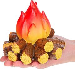 ABCISI LED Fake Campfire Lamp, Battery Powered Artificial Fire, Fake Flame with Realistic Log Flameless Candle for Halloween Christmas Campfire Party Decorations