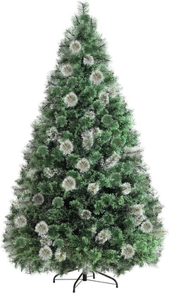 LAZY BUDDY 6ft Pre-lit Artificial Christmas Tree, Cashmere Hinged Xmas Tree with 550 Branch Tips & 250 Warm Lights