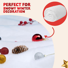 Joyfy Christmas Snow Blanket Roll (3x8ft, 4 Pack) for Christmas Decorations, Country Displays, Under the Christmas Tree - Thick White Soft Fake Snow Cover for Holiday Decorations and Winter Displays