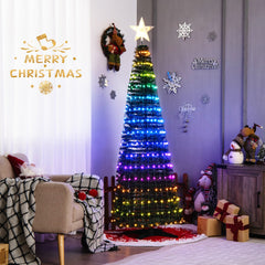  6.2 FT Pop-up Lighted Christmas Tree Pre-Lit Xmas Tree W/282 RGB LED Lights