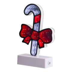 Northlight LED 3D Candy Cane with Bow Christmas Infinity Mirror - 8"