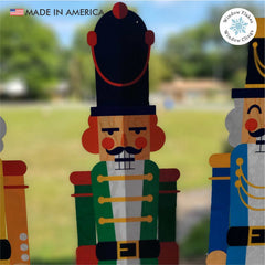 22.5" / XL - Set of 5 Christmas Nutcracker Window Cling Decals Vinyl Holiday Decorations. Home Decor. Made In America.