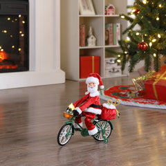  11.5" Animated Cycling Santa, Red