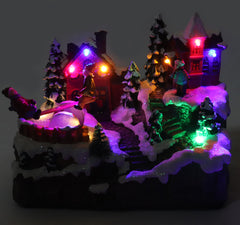 Christmas Village Rocking Seesaw Animated Pre-lit Winter Snow Town Perfect Addition to Your Christmas Indoor Decorations & Christmas Village Display