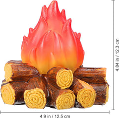 ABCISI LED Fake Campfire Lamp, Battery Powered Artificial Fire, Fake Flame with Realistic Log Flameless Candle for Halloween Christmas Campfire Party Decorations