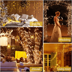 500LED Fairy Lights Plug in, 174ft String Lights Mains Powered, 8 Modes Remote Control Fairy Lights Indoor/Outdoor for Bedroom,Garden,Wedding,Party,Christmas Decorations(Warm White)