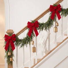 TETOU 1pc 6ft Christmas Cedar Garland,Artificial Realistic Cedar Pine Needles Greenery Garland for Christmas Holiday Winter Wall Mantle Fireplace Table Indoor Decor