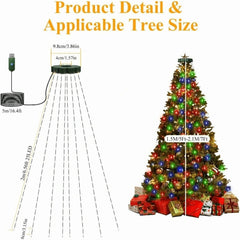 6.6FT 400 LED USB Christmas Tree Lights with Remote and Timer, Dimmable Waterproof Twinkle String Lights 8 Modes for 5-7FT Tree Indoor Outdoor, Multicolor