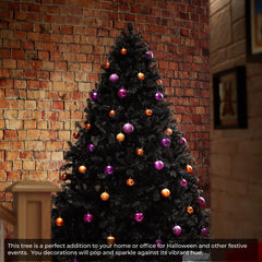 6FT Black Spruce Artificial Holiday Christmas Tree with Sturdy Metal Stand
