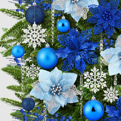 Avelune™ 92Pcs Christmas Tree Decorations Includes Poinsettia
