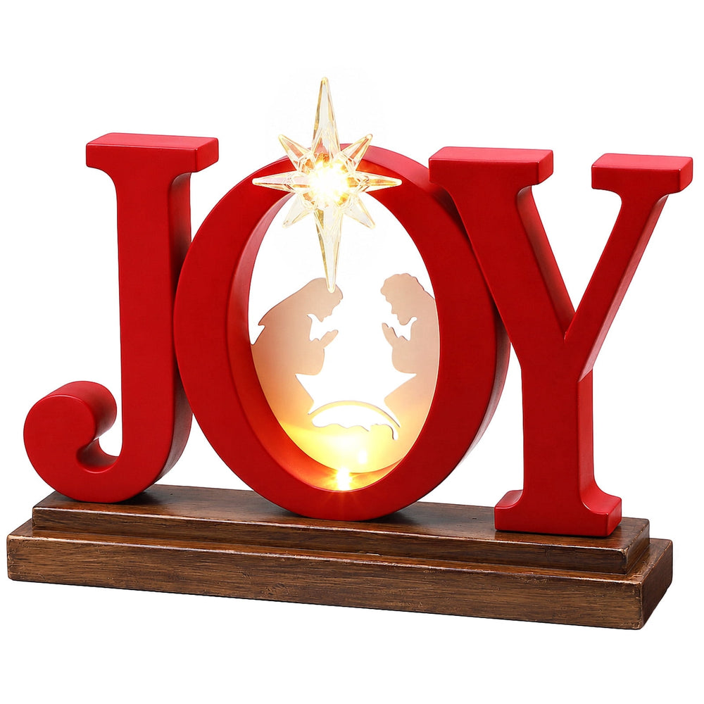  Joy Christmas Decor Christmas Decorations Indoor: Joy Sign with Timer, Holiday Decor Indoor (Red)