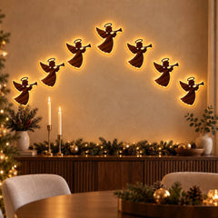 Avelune™ Lighted Santa Sleigh and Reindeer Wall Decor,Christmas