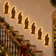 Avelune™ Lighted Santa Sleigh and Reindeer Wall Decor,Christmas