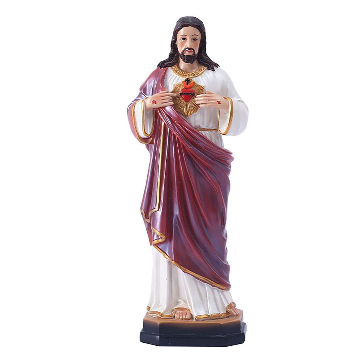 Catholic Sacred Heart of Jesus Statue, 10" H Jesus Christ Figure, Religious Catholic Gifts, Inspirational Indoor Home Decor, Hand Painted