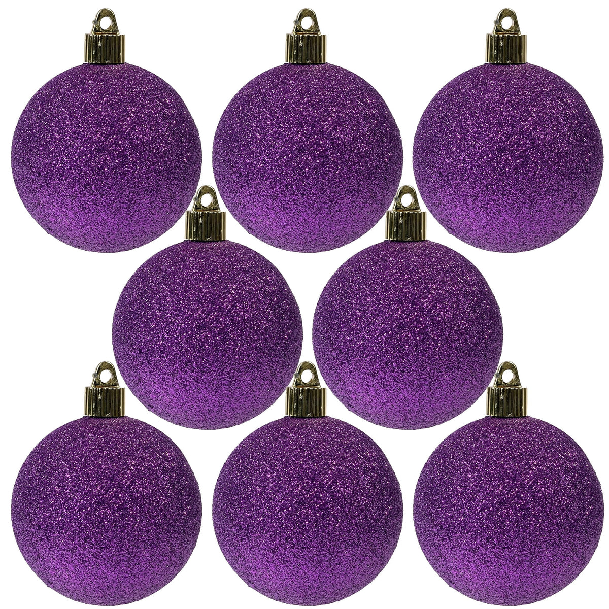 Christmas By Krebs Ornament, Commercial Grade Indoor and Outdoor Shatterproof Plastic, Water Resistant Ball Ornament Decorations (Purple Glitter, 3 1/4 inch (80mm))
