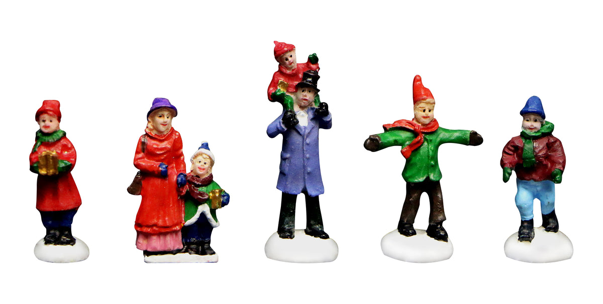 Christmas Village Figurines 5 Piece Decoration Set 4 Perfect Addition to Your Christmas Indoor Decorations & Snow Village Displays Set 4