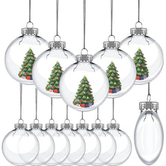 Avelune™ Clear Plastic Ornament Balls,DIY Fillable Christmas Balls,24