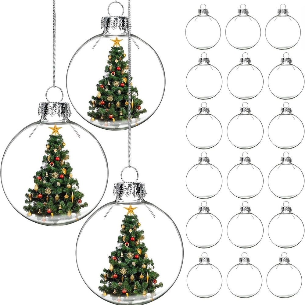 Clear Plastic Ornament Balls,DIY Fillable Christmas Balls,24 Pcs 3.15 inch Hanging Ornaments Round Balls with Removable Top for Halloween,Christmas,Birthday,Wedding,Party,Xmas Tree Decor