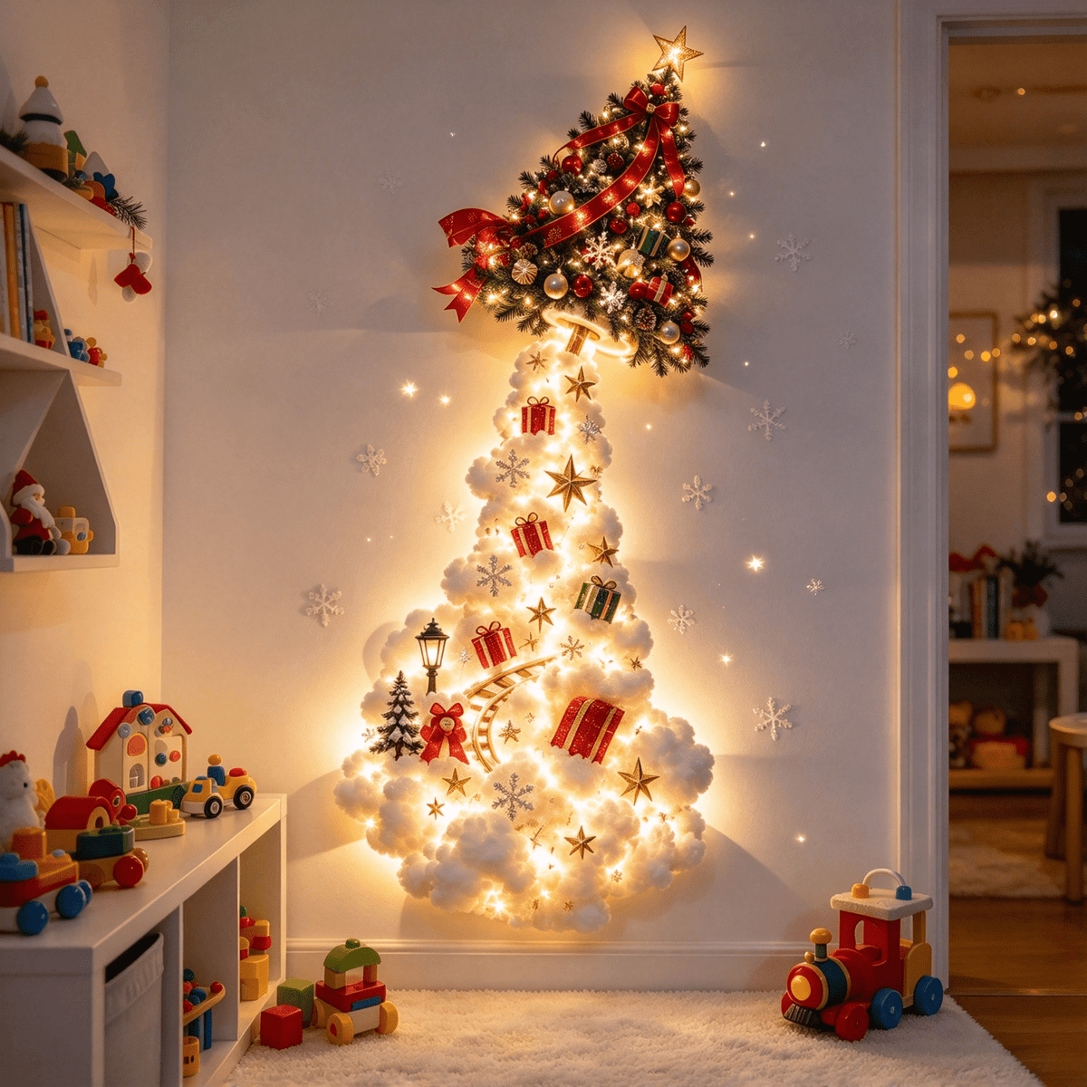 Clearance! Christmas Magic Trail Wall Light, LED Cascading Holiday Christmas Decor, Gift (Christmas Tree)