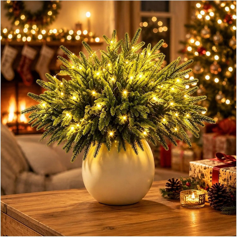 Clearance! Christmas Twinkling Enchanted Evergreen Pine Tree with Lights, Christmas Decoration. Gift for Family Friends (10 Pine)