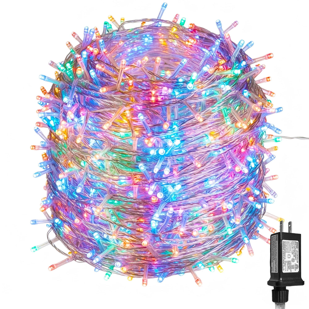  200FT Fairy Lights Plug In, 600 Led Starry Twinkle String Lights, Rainbow Christmas Light, 8 Lighting Modes, for Wedding Indoor Outdoor Patio Garden Decoration