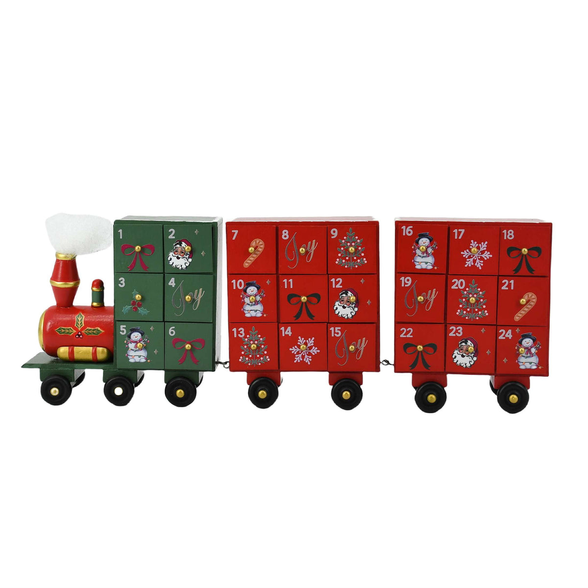 Red Train Count Down Christmas Advent Calendar Decoration, 7", by Holiday Time
