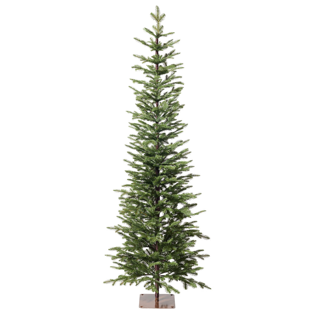  6ft Pencil Christmas Tree, 1571 Tips PE Realistic Unlit Artificial Slim Christmas Tree with Metal Stand - Holiday Indoor Decoration for Apartment Entryway Corner Office