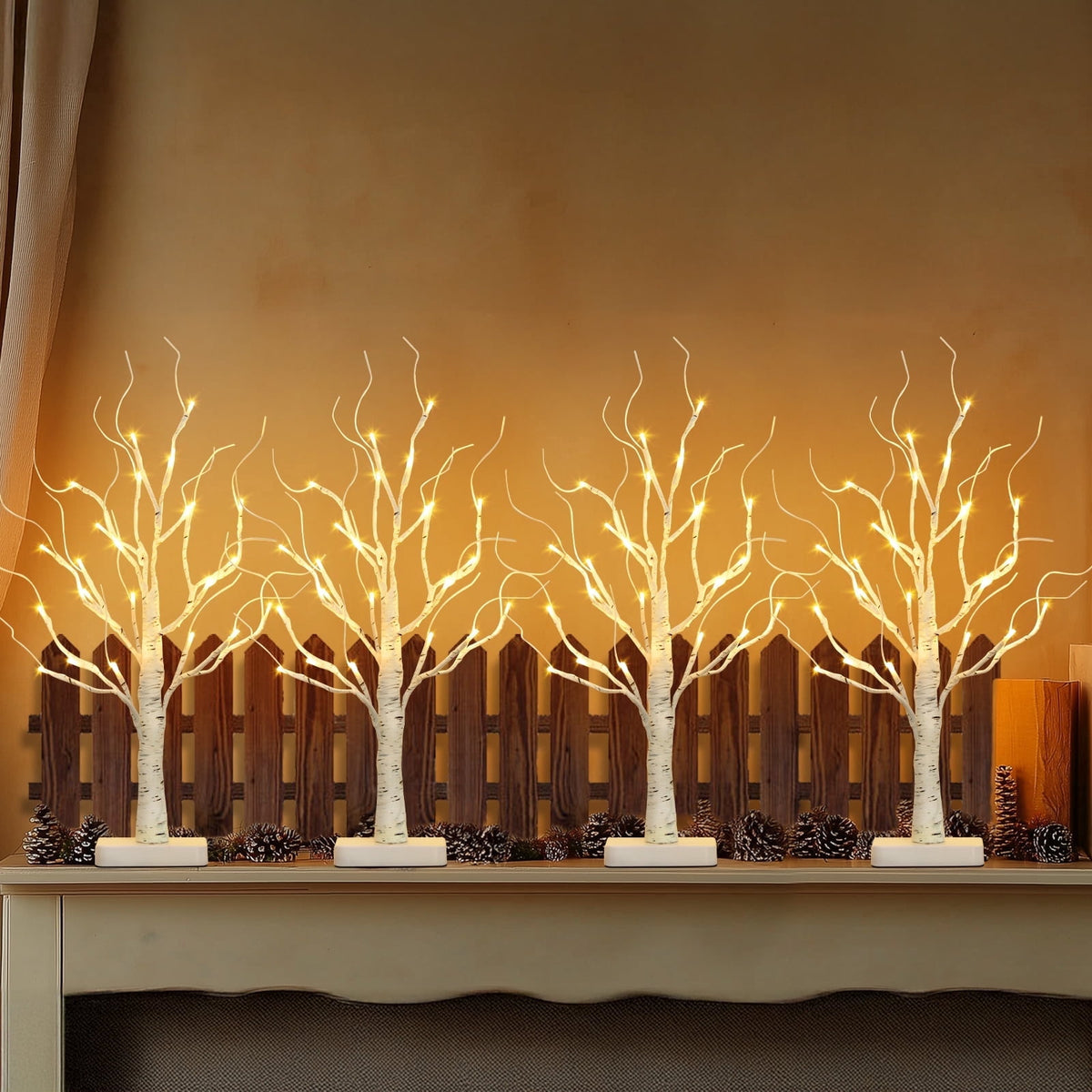 EAMBRITE Lighted Birch Tree with LED Lights Christmas Decorations Indoor