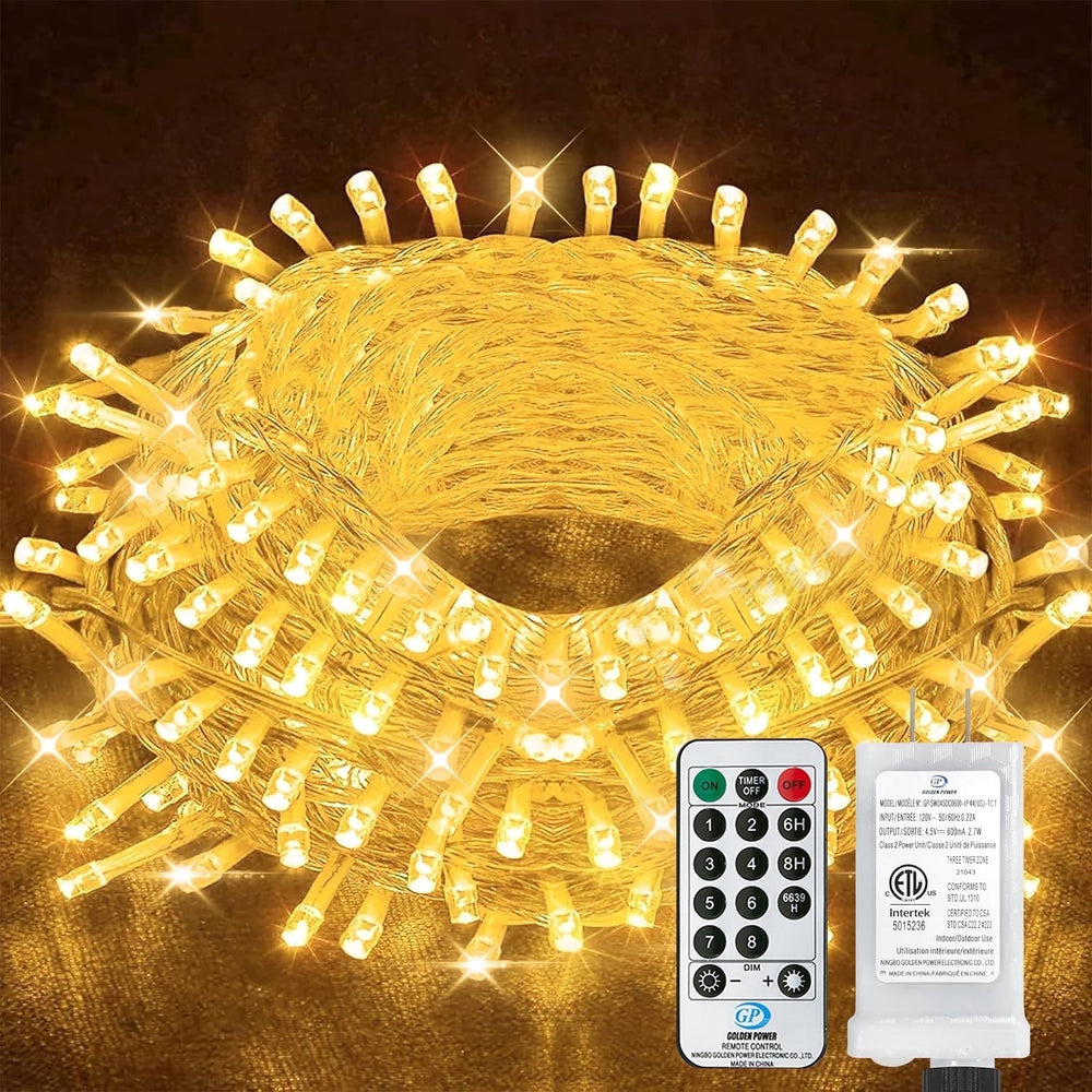 500LED Fairy Lights Plug in, 174ft String Lights Mains Powered, 8 Modes Remote Control Fairy Lights Indoor/Outdoor for Bedroom,Garden,Wedding,Party,Christmas Decorations(Warm White)