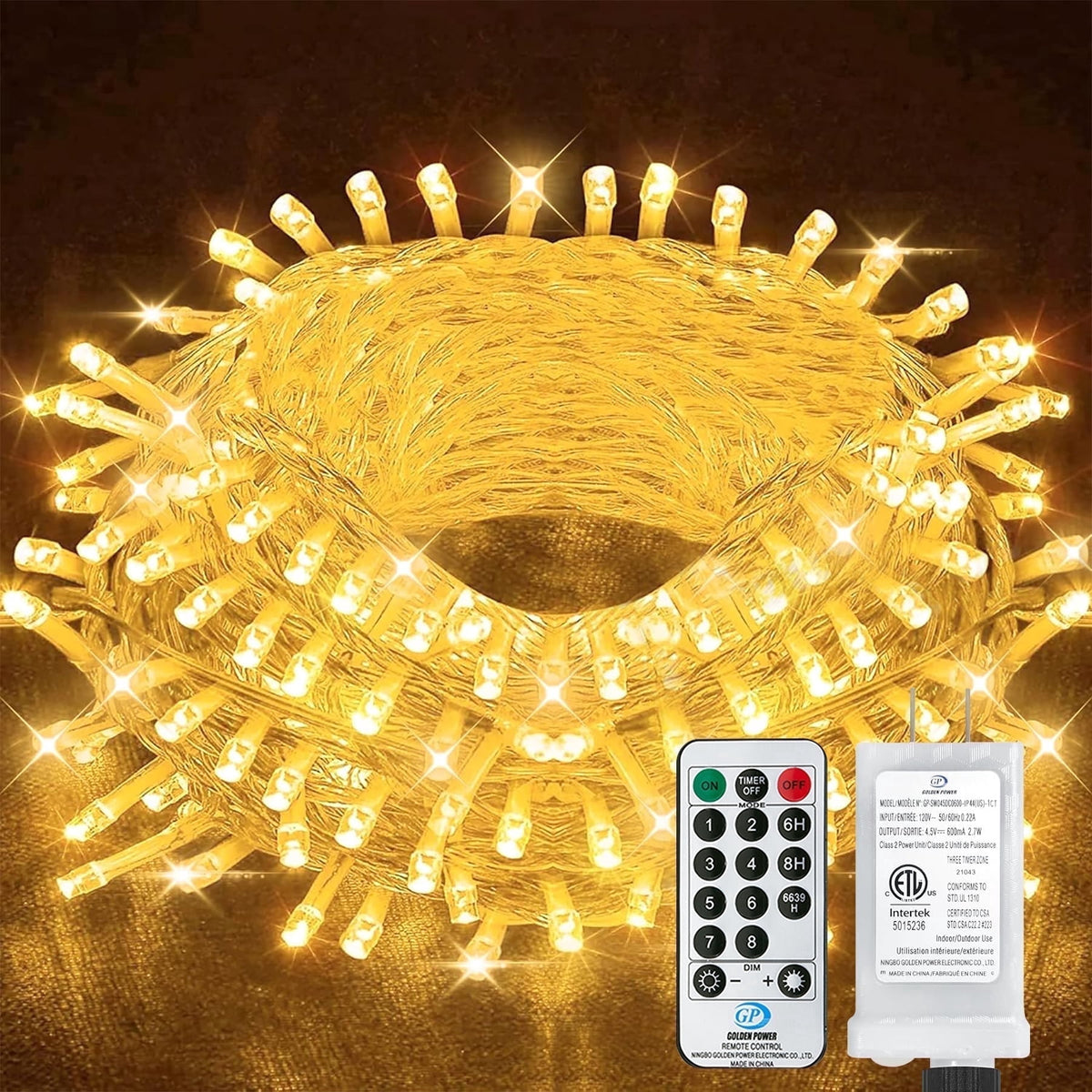 500LED Fairy Lights Plug in, 174ft String Lights Mains Powered, 8 Modes Remote Control Fairy Lights Indoor/Outdoor for Bedroom,Garden,Wedding,Party,Christmas Decorations(Warm White)