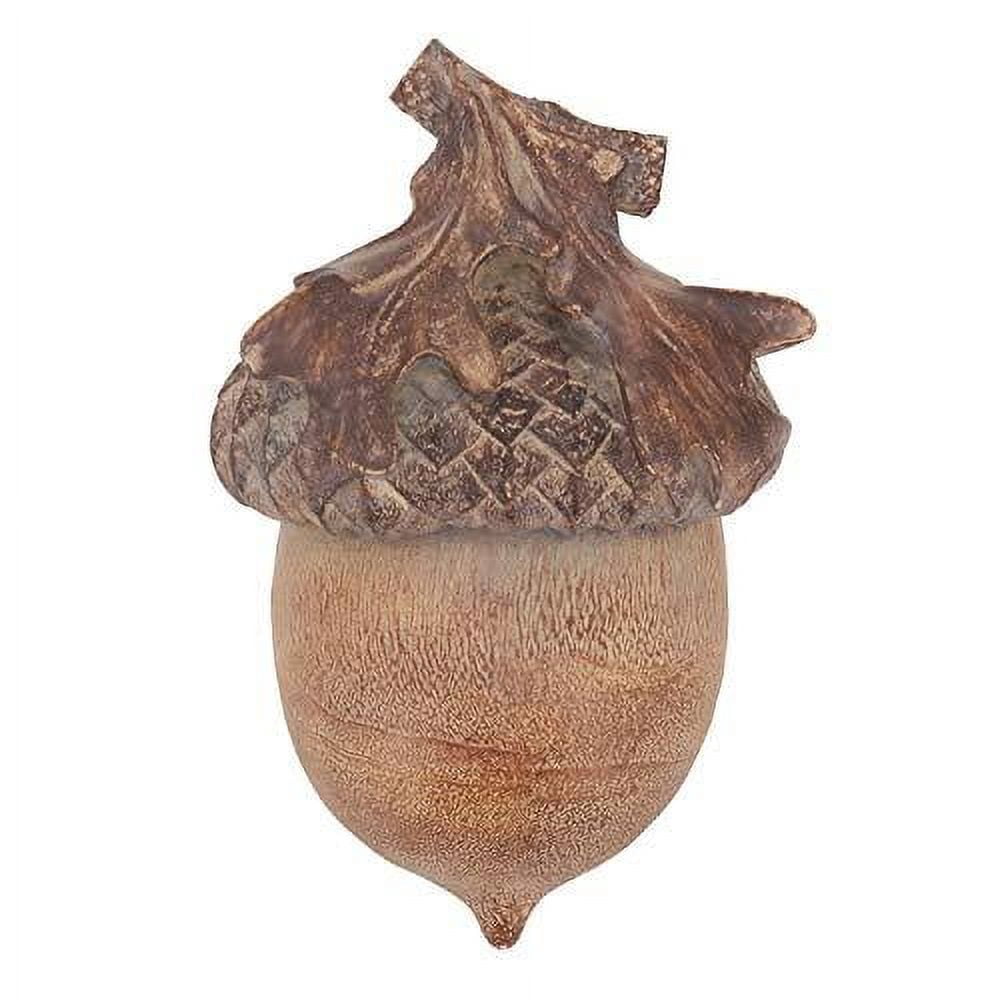 Fennco Styles Decorative Rustic Resin Acorn 5" H Sculpted - Tabletop Small Natural Acorn for Christmas, Holiday, Home, Desk, Mantel and Office Dcor