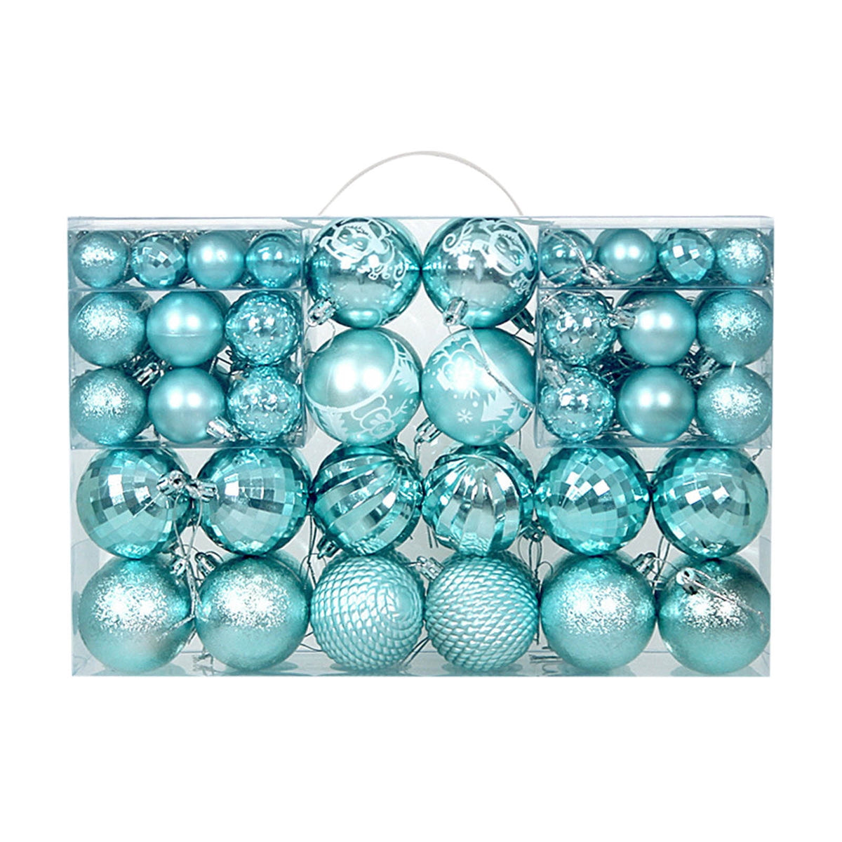 Gallickan 100Pcs Christmas Balls Ornaments Set, Shatterproof Christmas Tree Ball Xmas Decorative Hanging Ball for Holiday Wedding Party Decor, Light Blue