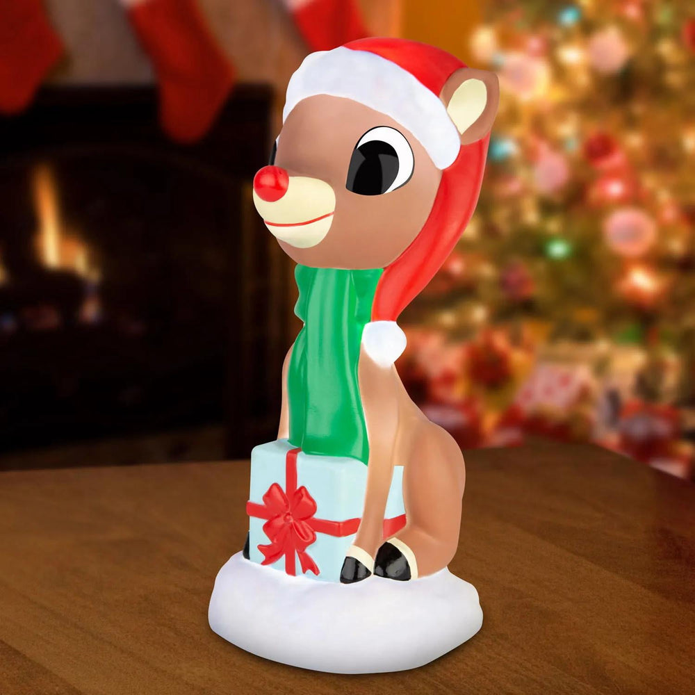 Light-Up Rudolph the Red-Nosed Reindeer Rudolph Blow Mold Lamp Christmas Tabletop Decoration