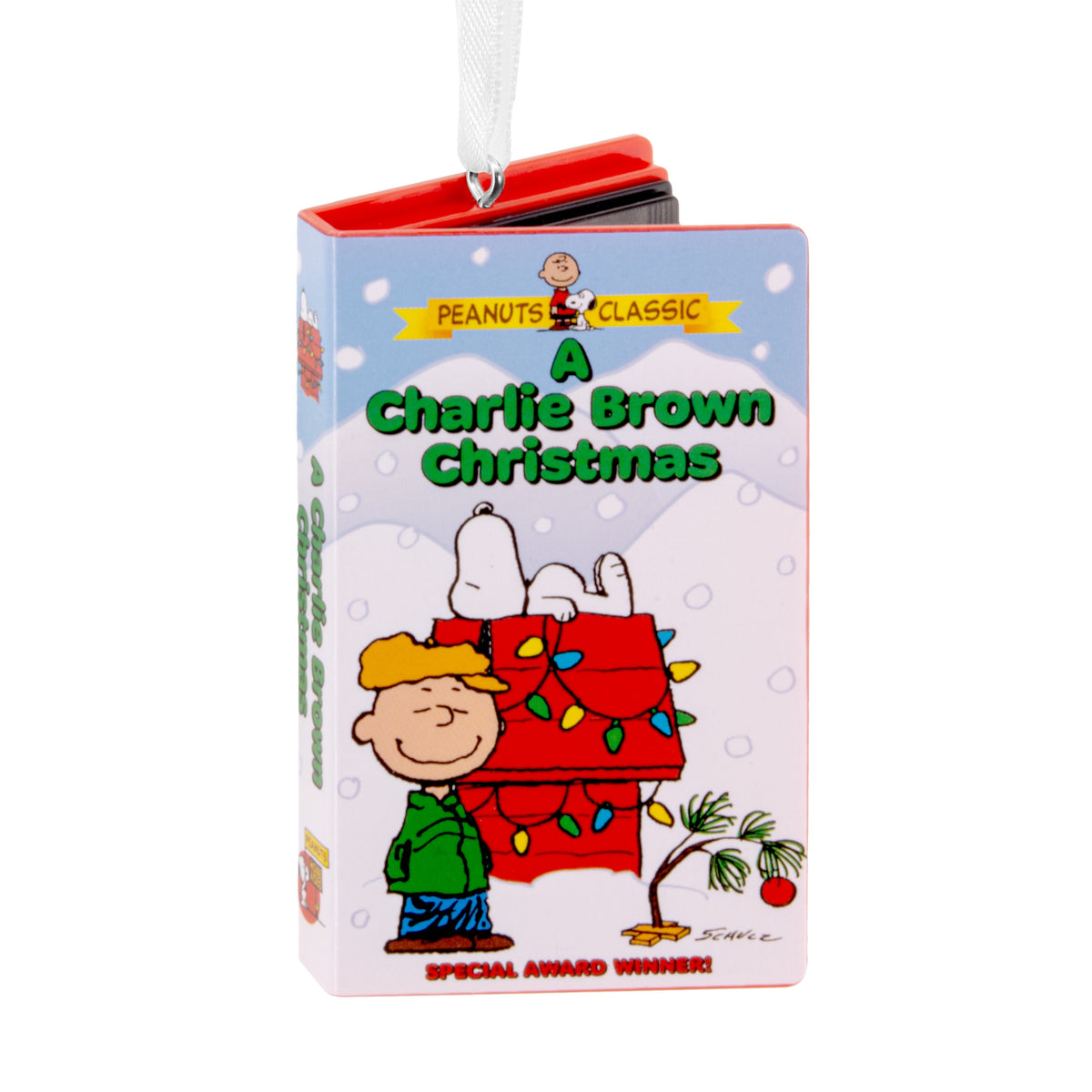  Christmas Ornament (Peanuts a Charlie Brown Christmas Retro Video Cassette Case), 1 Count