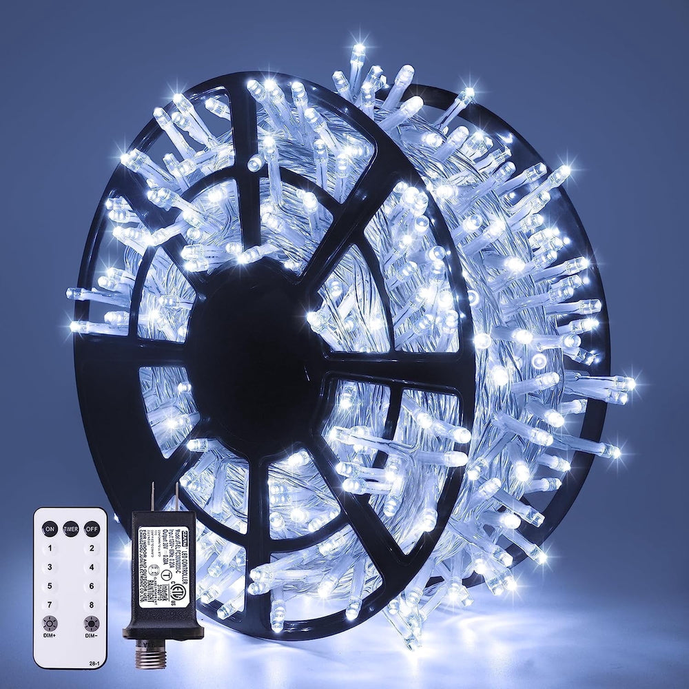 JMEXSUSS 168FT 600 LED White Christmas Lights Outdoor Waterproof with Remote Indoor Christmas String Lights Cool White Christmas Tree Lights Plug in for Room Wedding Holiday Christmas Decorations