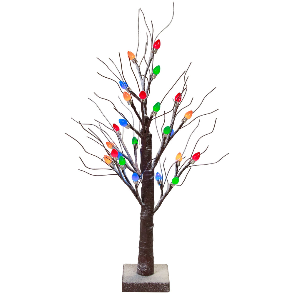 Northlight 2 FT LED Lighted Frosted Tabletop Christmas Tree - Multi-Color lights